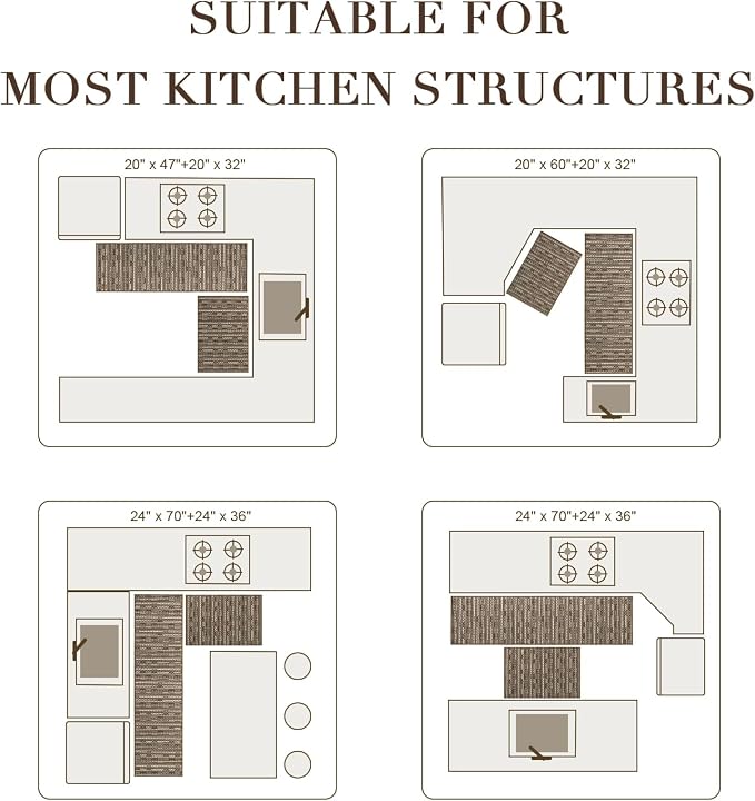 Kitchen Rugs Sets of 2-Non Slip Kitchen Mats - Image 9