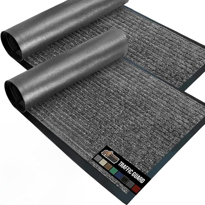 GORILLA GRIP Waterproof Traffic Guard Door Mat, 2 Pack Heavy Duty Entryway Mats by Unknown