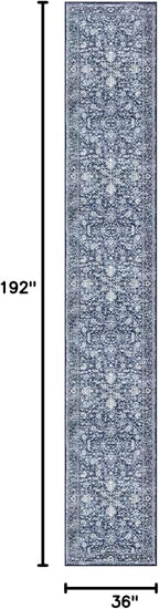 KILOCOCO Runner for Hallway 3x16 Runner Rug Printed Vintage Floral Washable Rug - Image 2