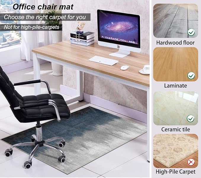 Chair Mat for Hardwood Floor, Anti-Slip Floor Protector for Home Office - Image 3