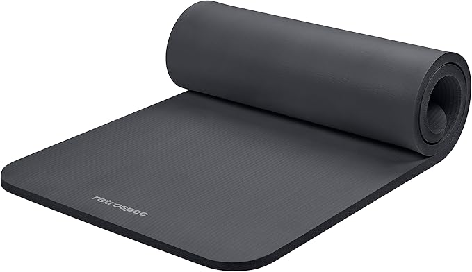 Retrospec Solana Yoga Mat 1" Thick w/Nylon Strap by Retrospec