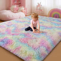 qulint 4x6 Area Rug for Bedroom, Fluffy Soft Colorful Girl Rug for Kids Room by QULINT