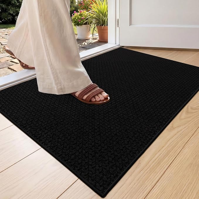 Color&Geometry Ultra Thin Indoor Door Mat 24"x36", Non Slip Rubber Backed Dirt by COLORG