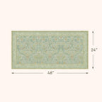 2x4 Small Green Kitchen Rugs Non Slip, Floral & Botanical Shabby Chic Washable - Image 2