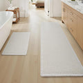 Upgraded Waffle Bath Mat Set of 2, Super Absorbent Non Slip Bath Mats by AMOAMI