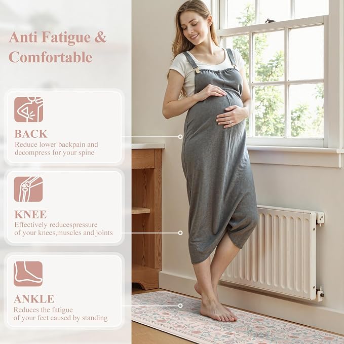 KIMODE Comfort Kitchen Mats Cushioned Anti Fatigue, Boho Floral Kitchen Rugs - Image 9