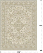 Latte&Fog 9x12 Area Rug for Living Room, Extra Large Vintage Beige Washable Rugs - Image 2