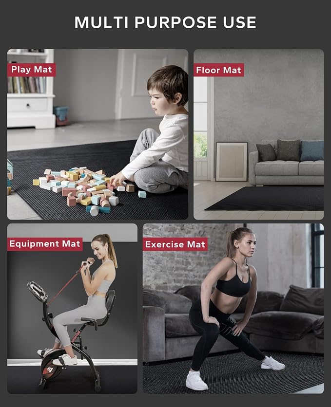 HAPBEAR Large Exercise Mat-7'x5'/6'x8'/6'x9'/6'x10'/6'x12'x8mm, Ultra Durable - Image 5