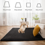 MAXYOYO Black Coral Velvet Area Rug, Thick Japanese Tatami Mat Living Room - Image 7