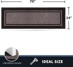 PURRUGS Dirt Trapping Door Mat 24" x 70", Non-Slip Machine Washable Entryway Rug - Image 2