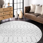 Lahome Moroccan Round Area Rug 5Ft Machine Washable Soft Round Bedroom Rugs - Image 7