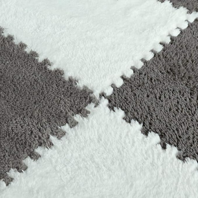 Smabee Interlocking Carpet Shaggy Soft EVA Foam Mats Fluffy Area Rugs - Image 3