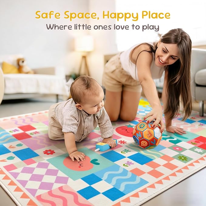 4x6 Washable Kid Bedroom Rug for Girls, Soft Non-Slip Toddler Playroom Carpet - Image 4
