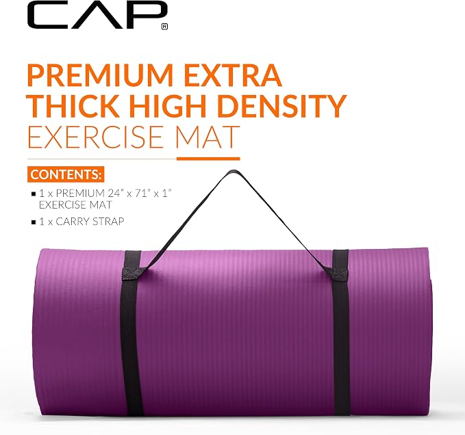 CAP Barbell 1-Inch High Density Exercise Yoga Mat - Image 2