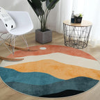 6 ft Abstract Round Rugs for Bedroom, Washable Non-Slip Circle Rug, Soft - Image 7