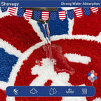 Trippy Happy Face Rug 4th of July Bathroom Rugs Patriotic Independence Day - Image 7