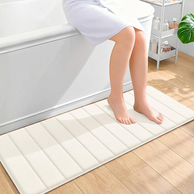 OLANLY Memory Foam Long Bathroom Rugs Runner 47x17, Super Soft Absorbent Bath by OLANLY