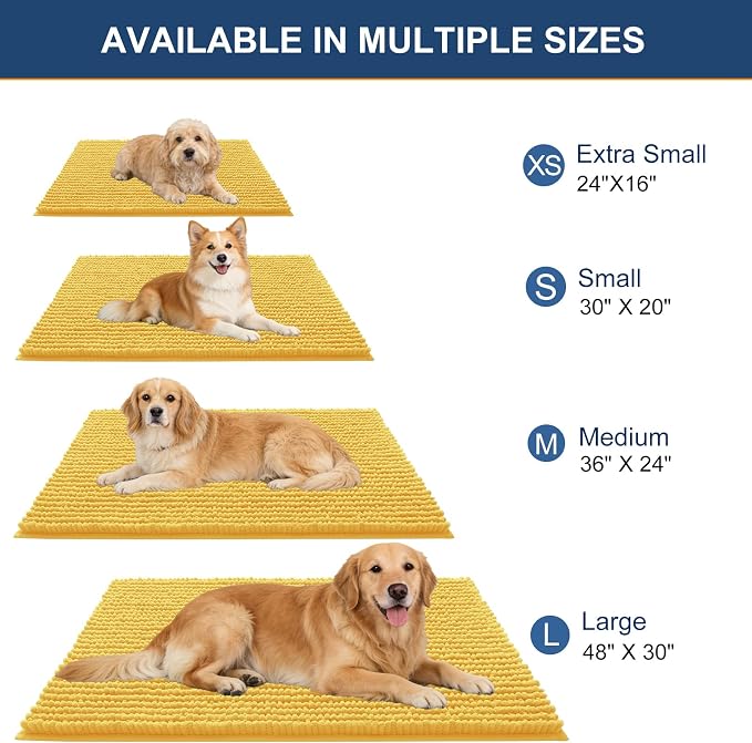 OLANLY Dog Door Mat for Muddy Paws 44x24, Ultra Absorbent Chenille Mud Doormat - Image 2