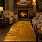 EasyJoy Faux Sheepskin Rug, Fluffy Faux Fur Rug, Ultra Soft Shag Area Rug - Image 7