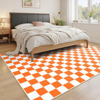 Terrug Orange and White Checkered Rug - Image 2