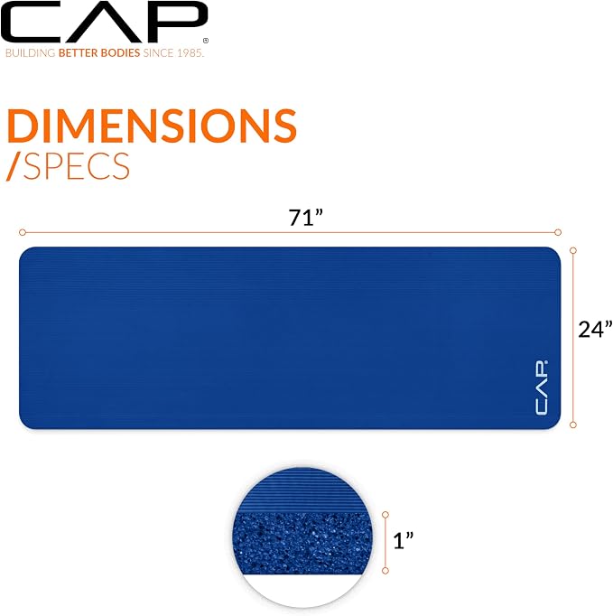 CAP Barbell 1-Inch High Density Exercise Yoga Mat - Image 4