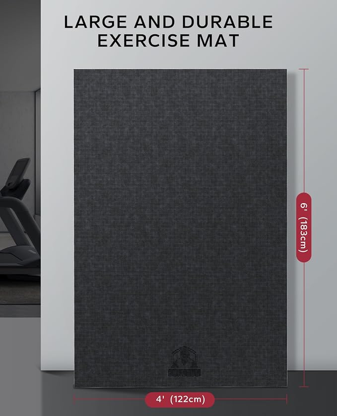 HAPBEAR Large Exercise Mat-7'x5'/6'x8'/6'x9'/6'x10'/6'x12'x8mm, Ultra Durable - Image 2