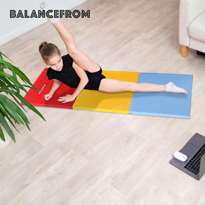 BalanceFrom 6x2 Feet 3-Panel Folding Gymnastics Mat – 2-Inch Thick Pad - Image 6