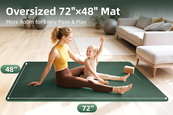 Extra Large Yoga Mat – 72"x48" or 78"x57", 1/4"–1/2" Thick Mat - Image 7