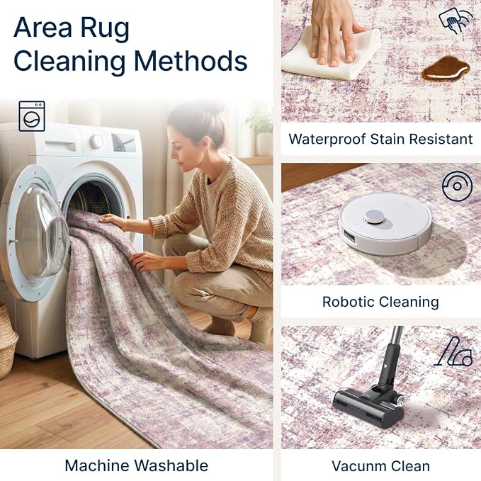 2x6 Rug for Entryway Hallway-No Slip Soft Carpets Modern Abstract Indoor Floor - Image 4