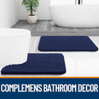 OLANLY Bathroom Runner Rugs 44x24, Soft Absorbent Chenille Bath Rugs, Rubber - Image 7