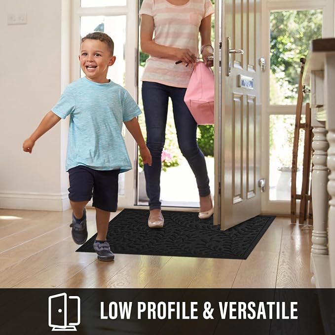 HIYARD Front Door Mat, Absorbent Dirt Trapping Welcome Door Mat Indoor Outdoor - Image 5