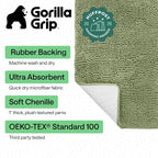GORILLA GRIP Bath Rug Mat 60x17, Soft Absorbent Chenille, Quick Dry Microfiber - Image 2