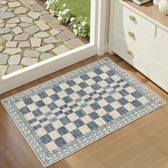 GarveeHome 2x3 Small Rug for Kitchen Modern Checkered Area Rug for Bathroom - Image 8
