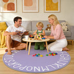 Topotdor Round Kids Play Rug Alphabet Nursery Area Rug Extra Large Soft - Image 8