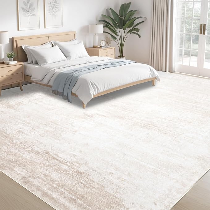 Area Rugs 9x12 Living Room: Washable Rug Modern Abstract Large Rugs Soft Non - Image 3