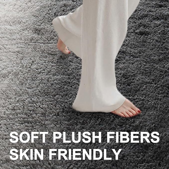 Area Rugs for Living Room, 6x9 Feet Soft Fluffy Plush Rug High Pile Non-Slip - Image 4