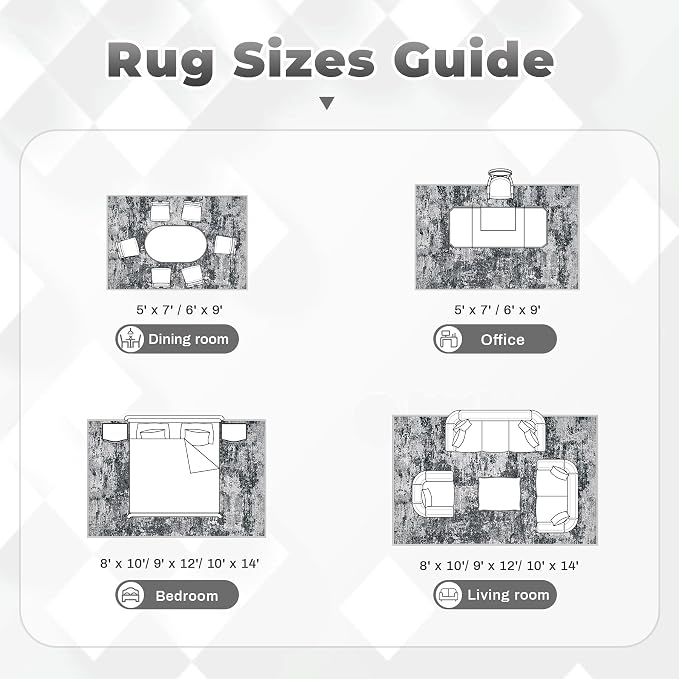 pmtsns Area Rugs 8x10 for Living Room: Washable Rug Modern Abstract Neutral - Image 8