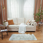 EasyJoy Ultra Soft Fluffy Shaggy Area Rug Faux Fur Rug Chair Cover Seat Pad - Image 2