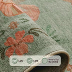 Rugxara 2x6 Floral Runner Rug, Washable Runners - Image 4