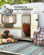 MontVoo Outdoor Rug Carpet Waterproof-Patio Rug Mat 5x8 Reversible RV Outdoor - Image 4
