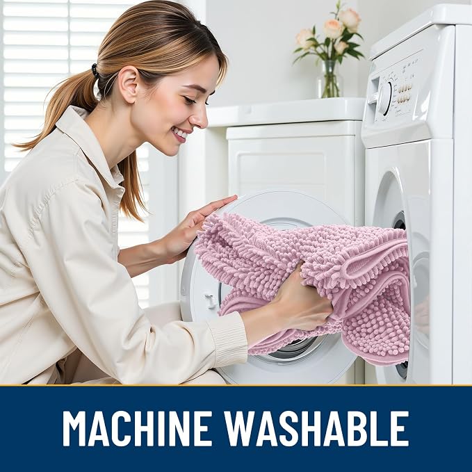 Smiry Dog Door Mat for Muddy Paws 47x24, Absorbent Dirt Trapper, Non-Slip - Image 5
