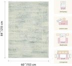 Latte&Fog 3x5 Entryway Green Area Rugs, Washable Vintage Small Rugs - Image 2