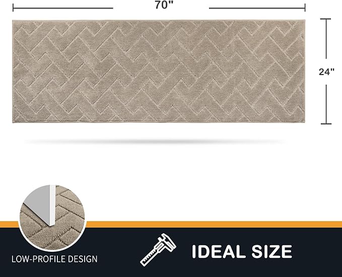 PURRUGS Dirt Trapping Door Mat 24" x 70", Non-Slip Machine Washable Entry Rug - Image 2