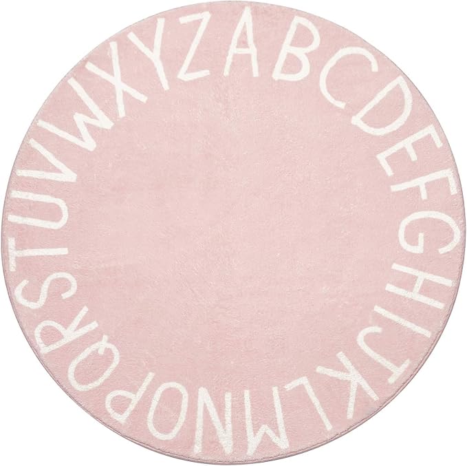 Topotdor Round Kids Play Rug Alphabet Nursery Area Rug Extra Large Soft by Topotdor