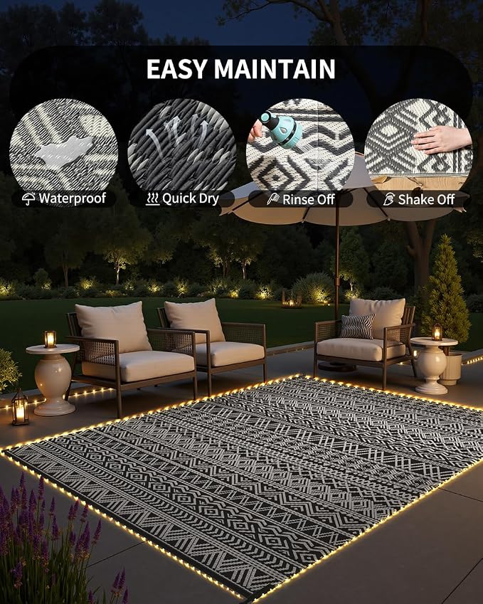 MontVoo-Outdoor Rug Carpet 9x12 ft - Image 9