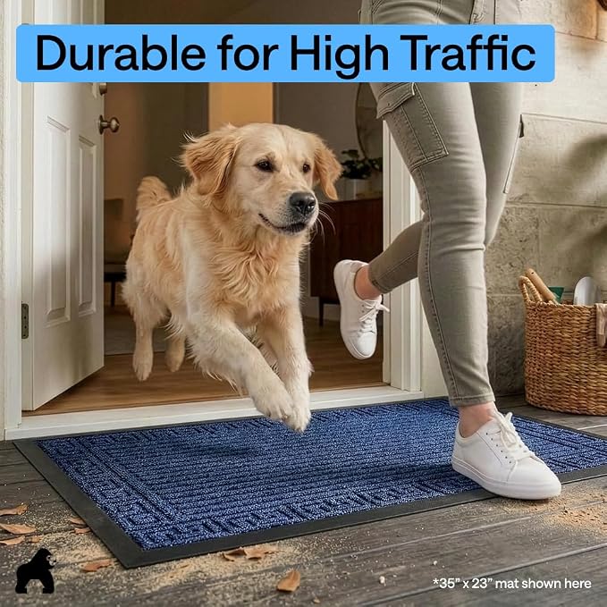 GORILLA GRIP 100% Waterproof All-Season WeatherMAX Doormat 35x23, US Designed - Image 7