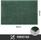 HIYARD Sturdy Front Door Mat, Absorbent Muddy Dirt Resist Welcome Door Mats - Image 2