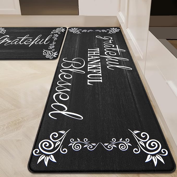 HEBE Anti Fatigue Kitchen Mat Set of 2 Non Slip Cushioned Kitchen Mats by HEBE