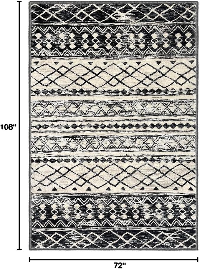 KUTA 6x9 Boho Area Rug for Living Room, Moroccan Washable Kitchen Rugs Non Slip - Image 2