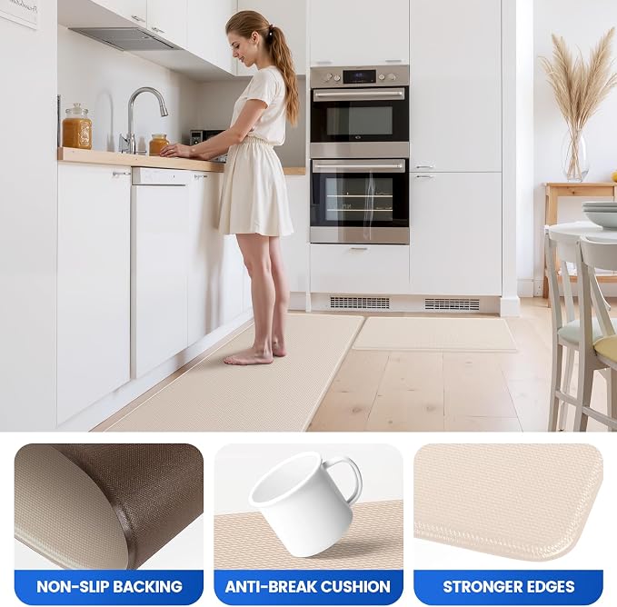 KitchenClouds Kitchen Mats for Floor, Non Slip Anti Fatigue Mats for Kitchen - Image 4